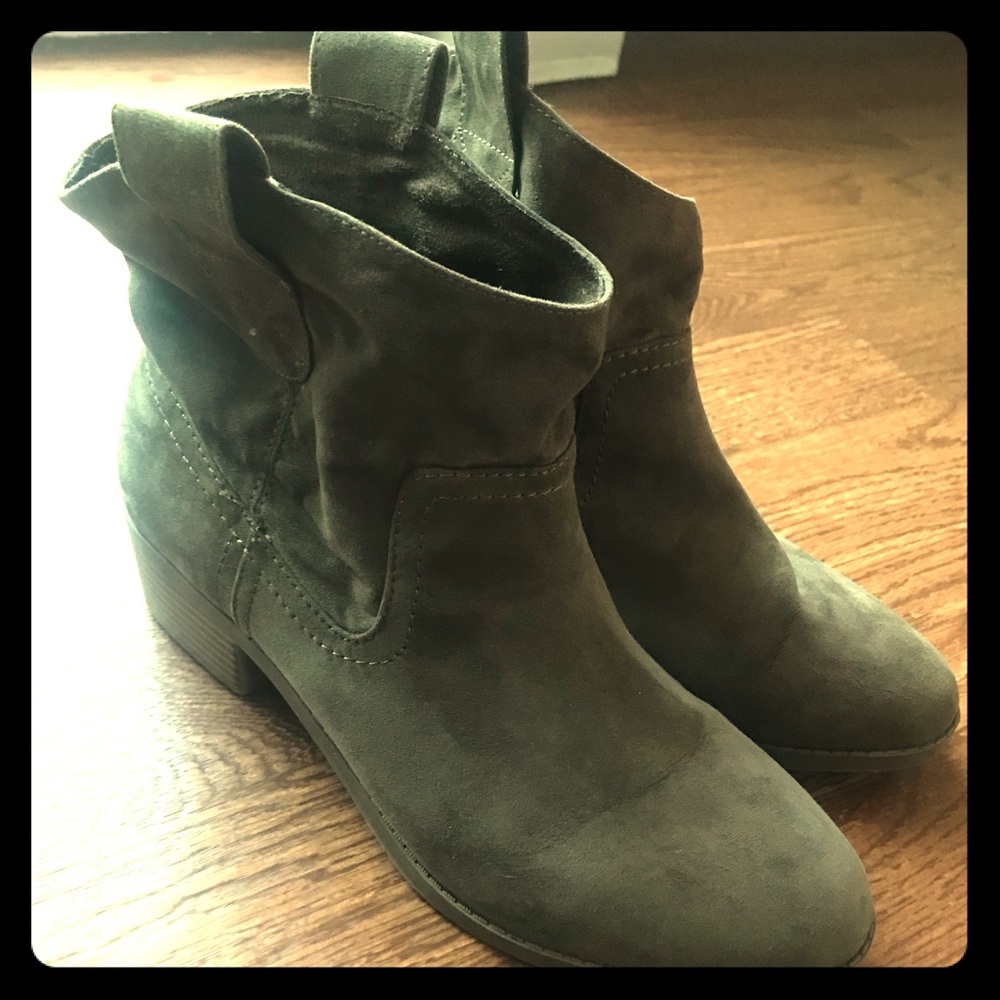 Olive green booties